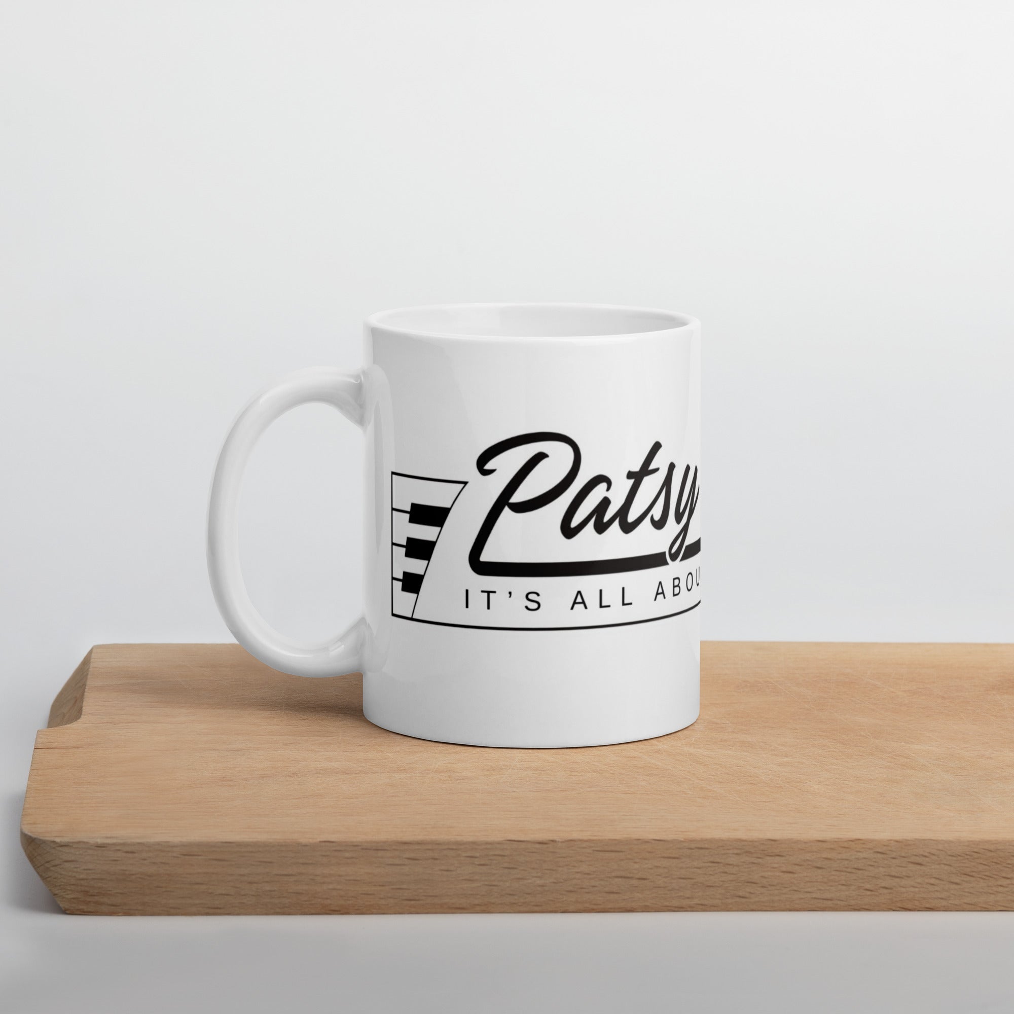 PATSY & DAVE  | IT'S ALL ABOUT THE MUSIC | WHITE GLOSSY MUG VIEW 1