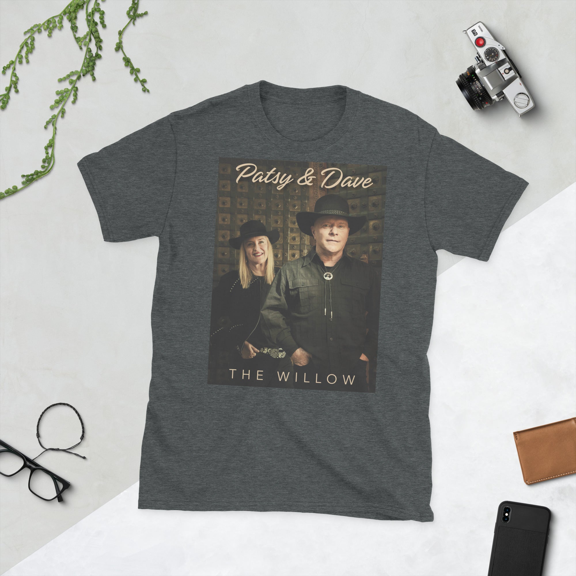 PATSY & DAVE | THE WILLOW ALBUM | SHORT SLEEVE UNISEX T-SHIRT DARK GREY FRONT