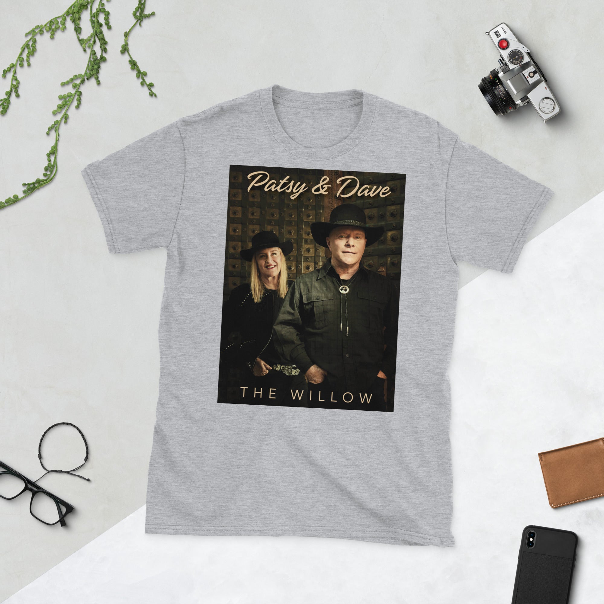 PATSY & DAVE | THE WILLOW ALBUM | SHORT SLEEVE UNISEX T-SHIRT LIGHT GREY FRONT